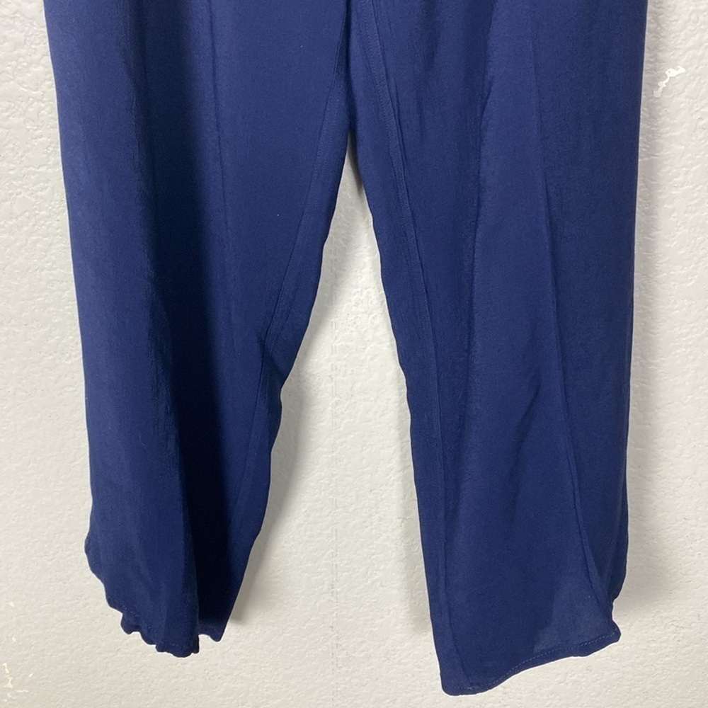 Vintage Laura, Ashley, navy blue lightweight, wide leg pants - Picture 4 of 7